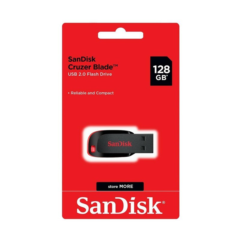 At bygge format vogn SanDisk Cruzer Blade USB Flash Drive 128GB